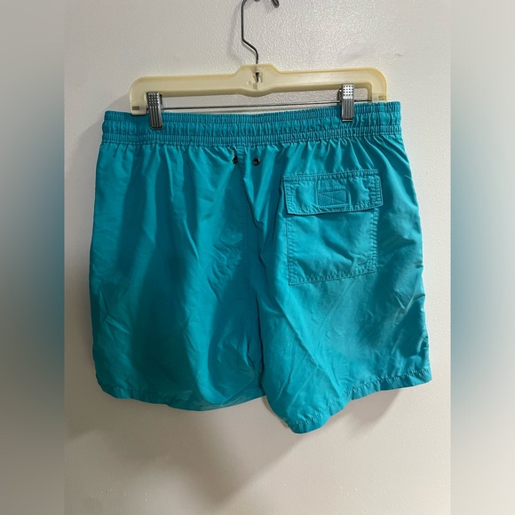 Vintage Polo Ralph Lauren Size L Blue Swim Trunks Yellow Polo Pony Logo - Picture 5 of 11